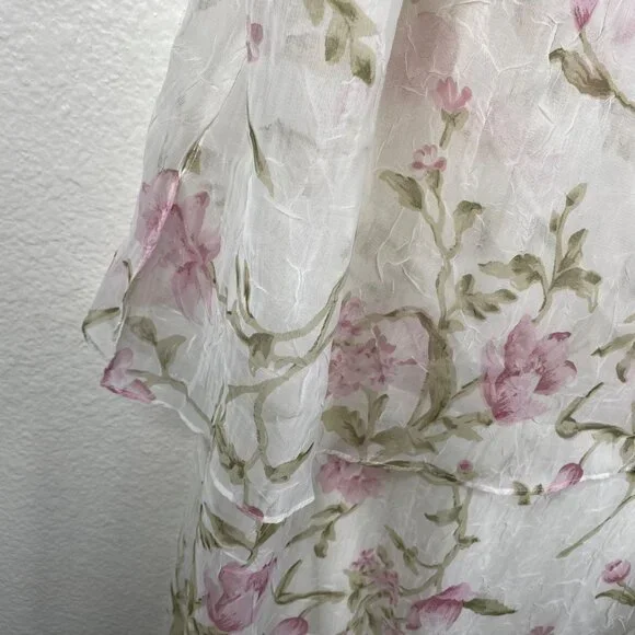 Ursula of Switzerland Dress White 18W Sleeveless Maxi Flora Romantic MOTB Whimsy - Picture 9 of 14